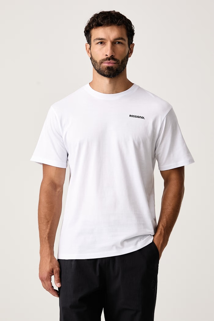 Odzież Rossignol T-shirt męski bawełniany WATERFALL RLPMY03 biały