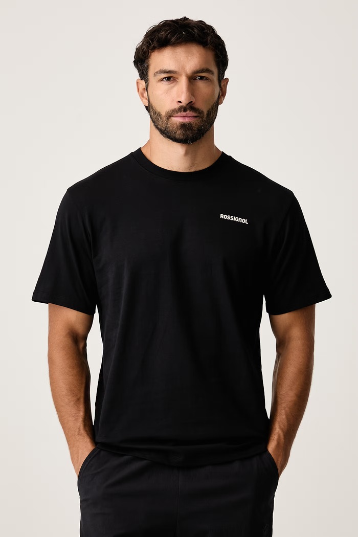 Odzież Rossignol T-shirt męski bawełniany WATERFALL RLPMY03 czarny