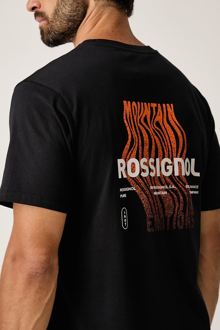 T-shirt męski bawełniany WATERFALL Rossignol RLPMY03 czarny