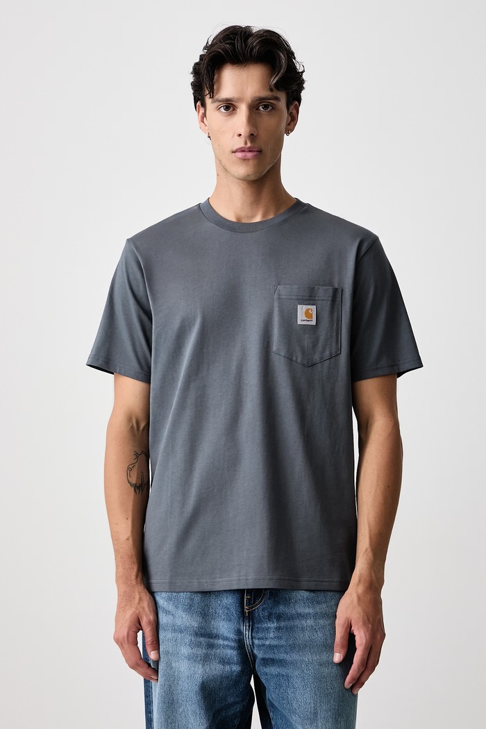 Carhartt WIP Pocket T-shirt bawełniany męski szary I030434.3REXX