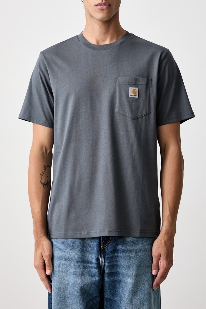Pocket T-shirt bawełniany męski Carhartt WIP szary I030434.3REXX