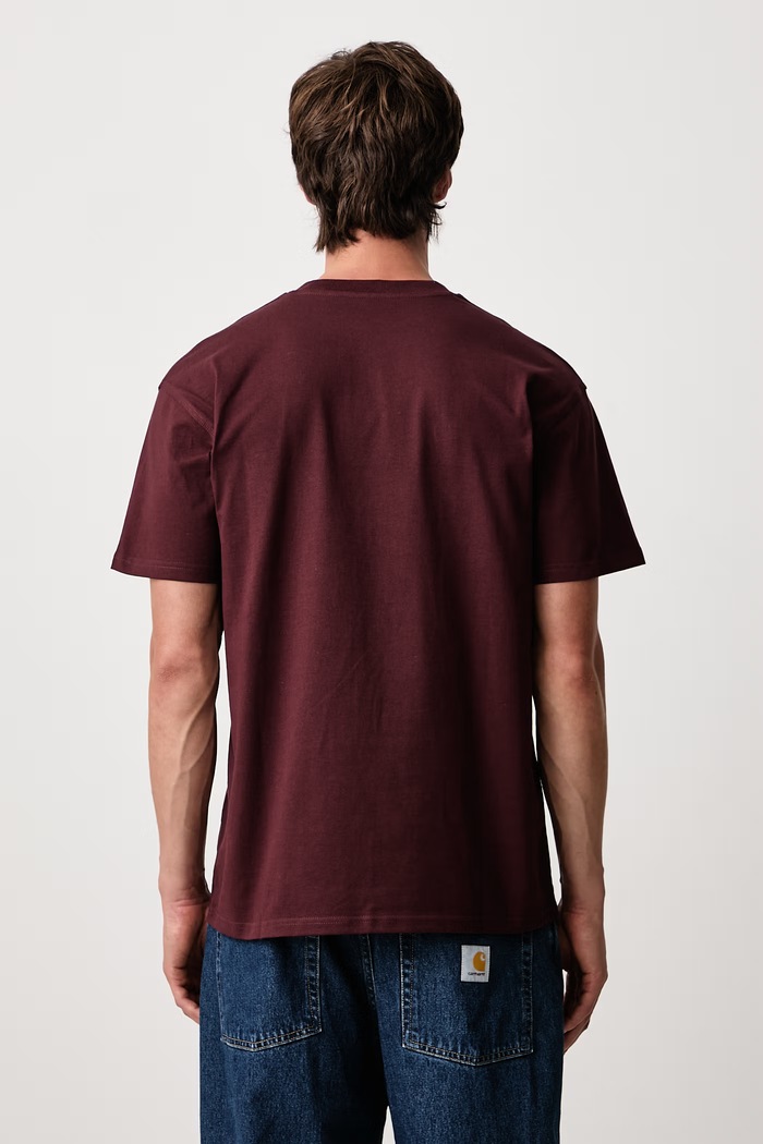 Odzież Carhartt WIP American Script T-shirt bawełniany męski I029956.826XX bordowy