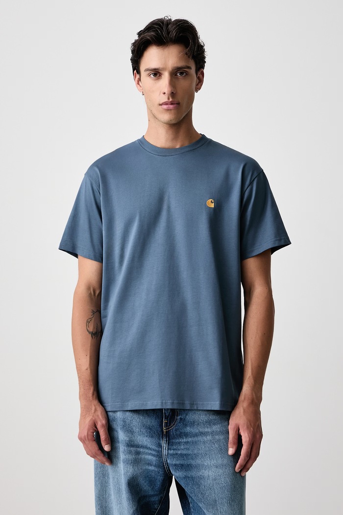 Carhartt WIP Chase T-shirt bawełniany męski niebieski I026391.3XFXX