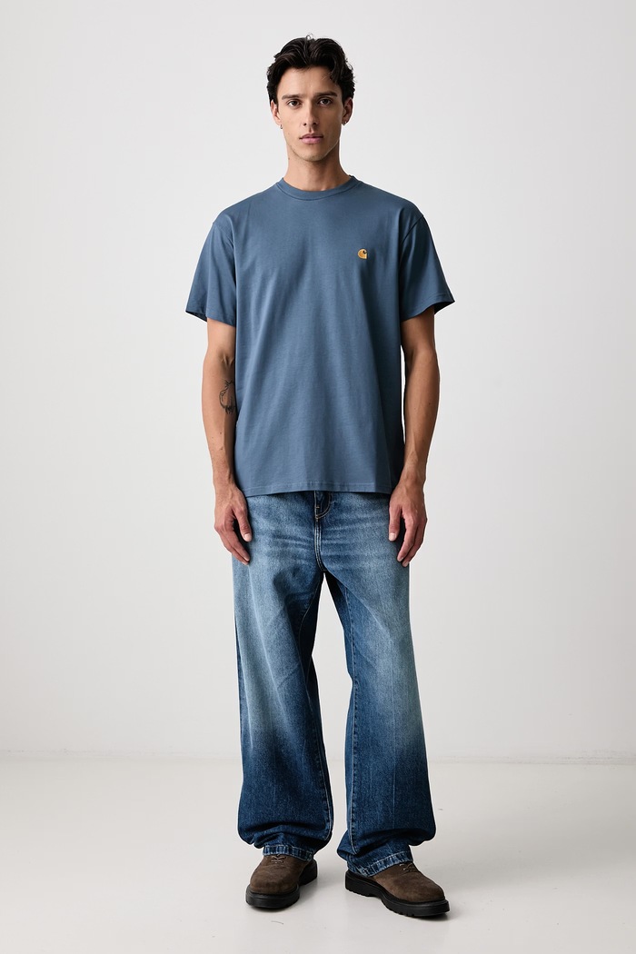 Carhartt WIP Chase T-shirt bawełniany męski I026391.3XFXX niebieski AW26