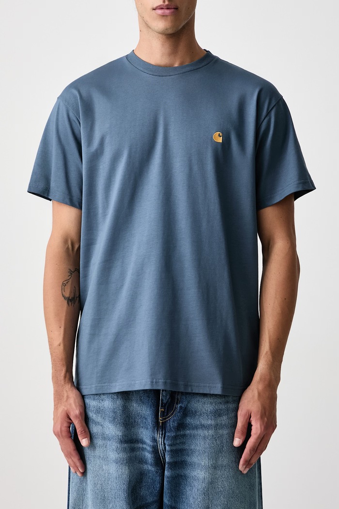 Chase T-shirt bawełniany męski Carhartt WIP niebieski I026391.3XFXX