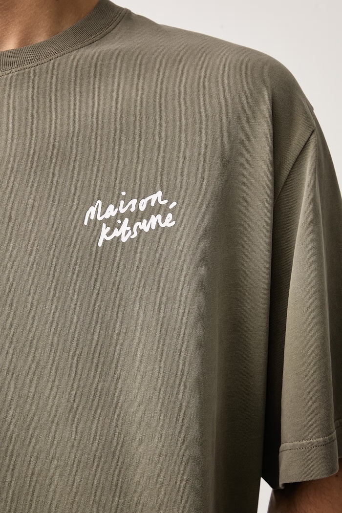 Maison Kitsuné Handwriting T-shirt bawełniany męski MRMJT23KJBIT8