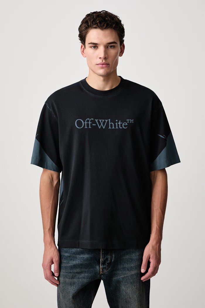 Off-White Negative Big Bookish Skate tričko bavlněné pánské šedá 44MAA120F26J01D460