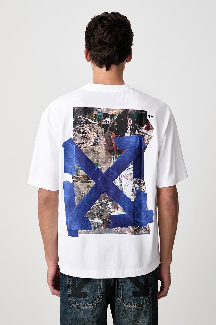 Off-White Bacco Arrow Skate tričko bavlněné pánské bílá 44MAA120F26J018100