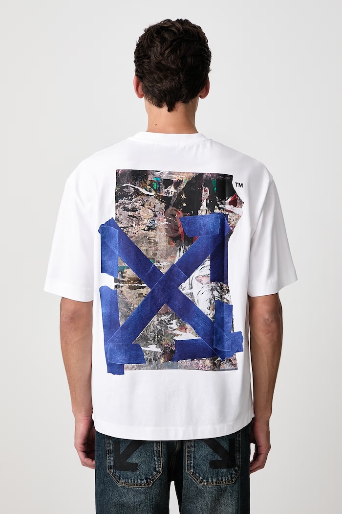 Off-White Bacco Arrow Skate tričko bavlněné pánské bílá 44MAA120F26J018100