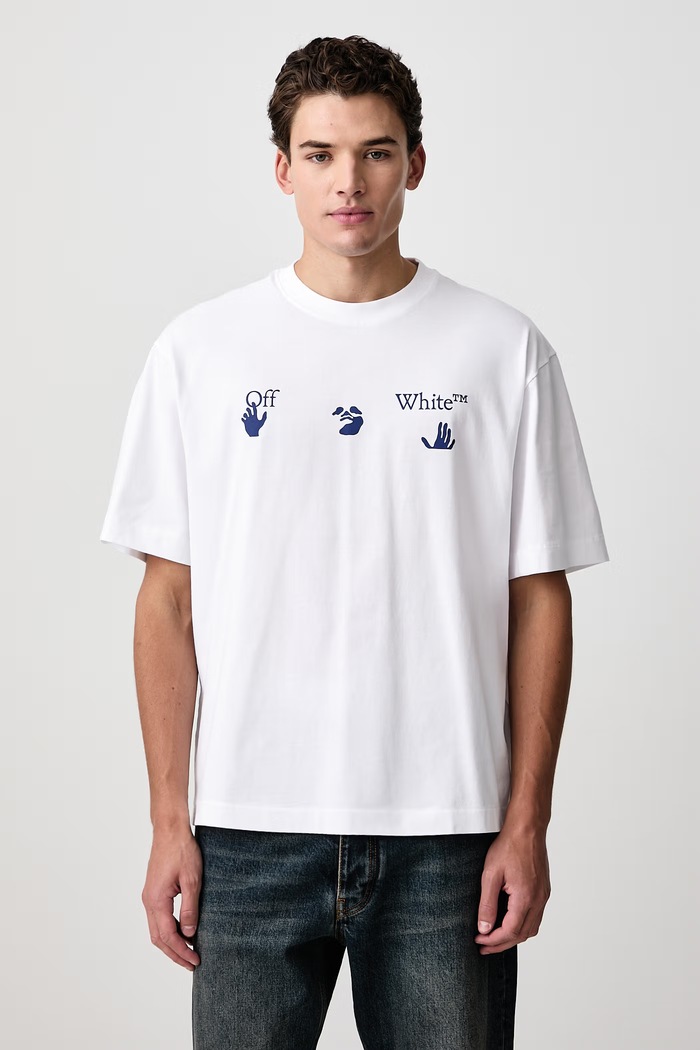 Oblečení Off-White Bacco Arrow Skate tričko bavlněné pánské 44MAA120F26J018100 bílá