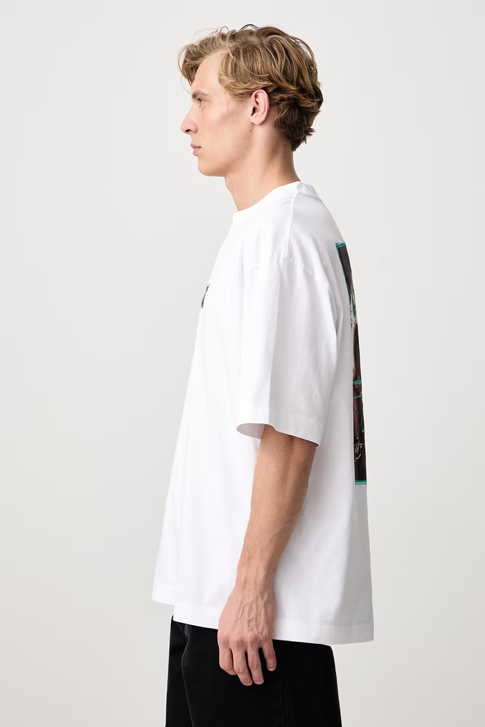 Inked Narciso Skate tričko bavlněné pánské Off-White 44MAA120F26J012100 bílá