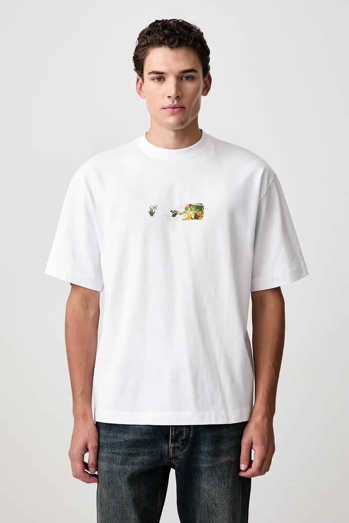 Oblečení Off-White Spices Arrow Skate tričko bavlněné pánské 44MAA120F26J00D100 bílá
