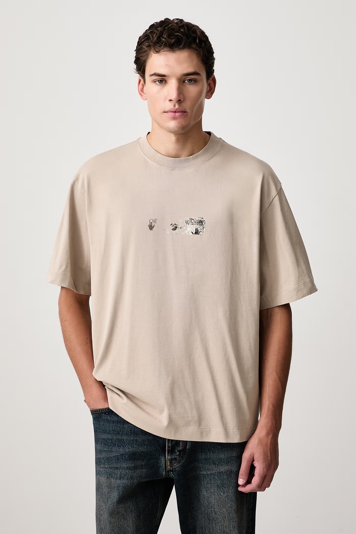 Oblečení Off-White Spices Arrow Skate tričko bavlněné pánské 44MAA120F26J00D031 béžová