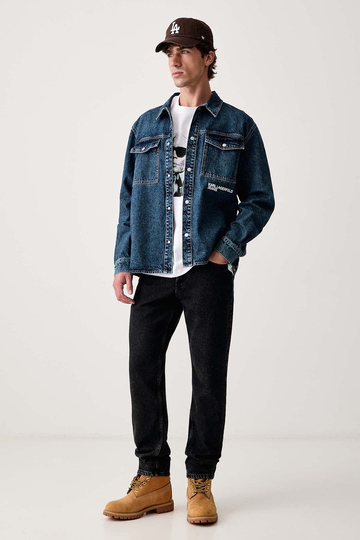 Karl Lagerfeld Jeans Тениска мъжка от памук x Pietro Terzini B4M17074 бял AW26