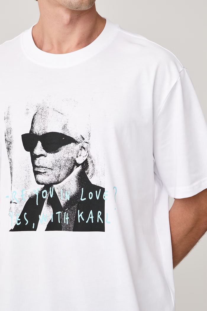 Тениска мъжка от памук x Pietro Terzini Karl Lagerfeld Jeans B4M17074 бял