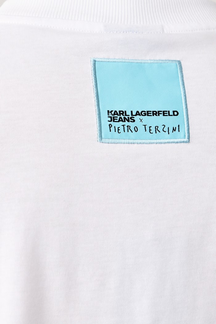 Тениска мъжка от памук x Pietro Terzini Karl Lagerfeld Jeans бял B4M17074