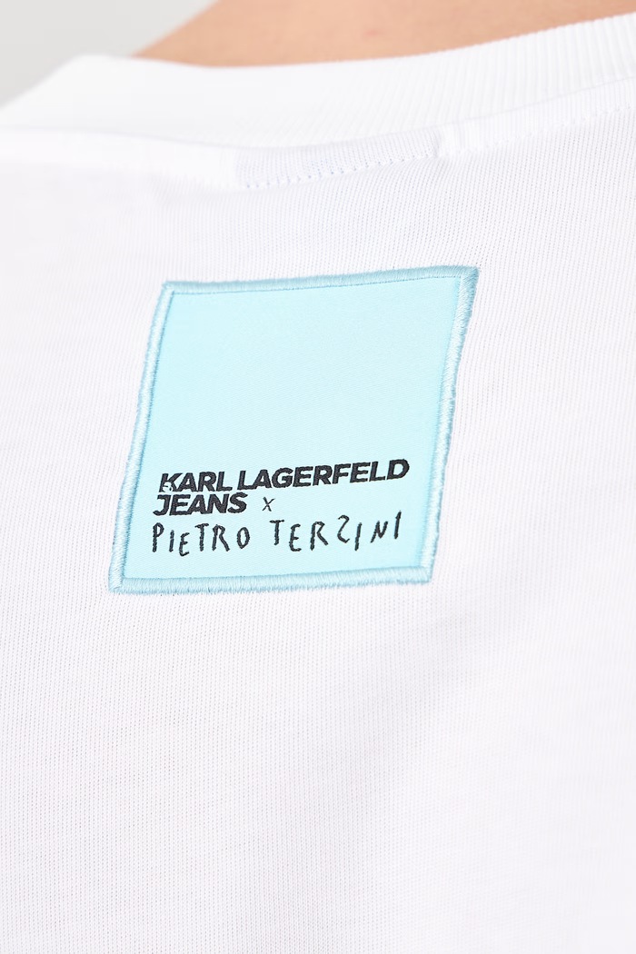 Majica za muškarce od pamuka x Pietro Terzini Karl Lagerfeld Jeans bijela B4M17073