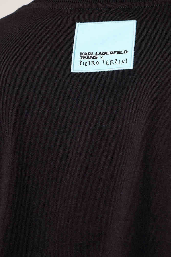 Tričko pánské bavlněné x Pietro Terzini Karl Lagerfeld Jeans černá B4M17073