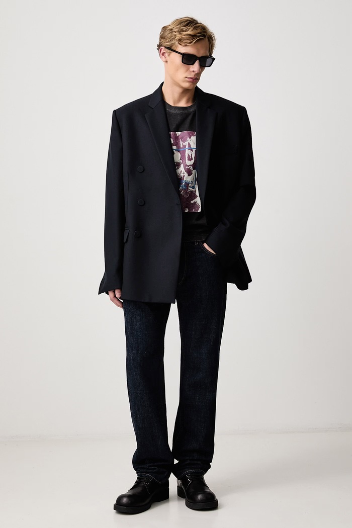 Karl Lagerfeld Jeans T-shirt ανδρικό βαμβακερό B4M17035 μαύρο AW26