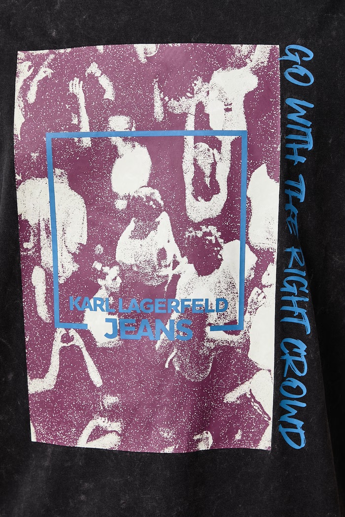 T-shirt ανδρικό βαμβακερό Karl Lagerfeld Jeans μαύρο B4M17035