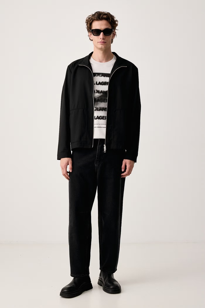 Karl Lagerfeld Jeans Tričko pánské bavlněné B4M17028 šedá AW26