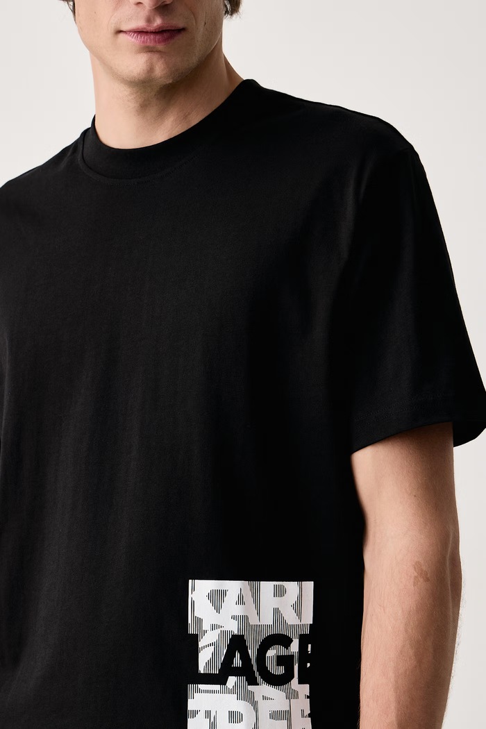 Tričko pánske bavlnené Karl Lagerfeld Jeans B4M17027 čierna