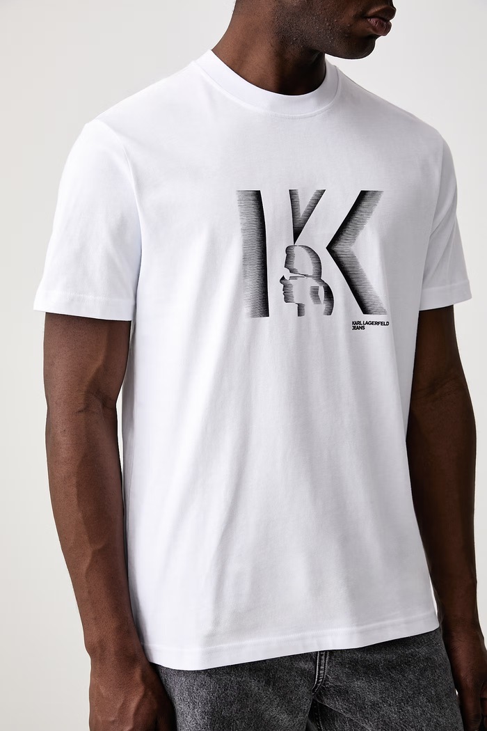 T-shirt męski bawełniany Karl Lagerfeld Jeans B4M17026 biały