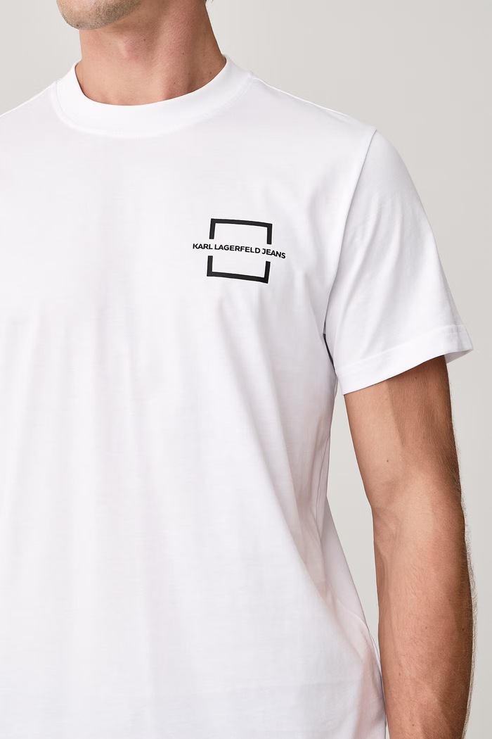T-shirt da uomo in cotone Karl Lagerfeld Jeans B4M17024 bianco