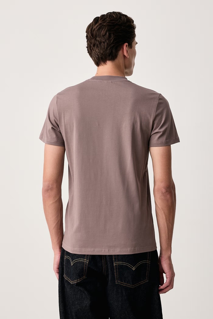 Odzież Karl Lagerfeld Jeans T-shirt męski bawełniany B4M17024 brązowy