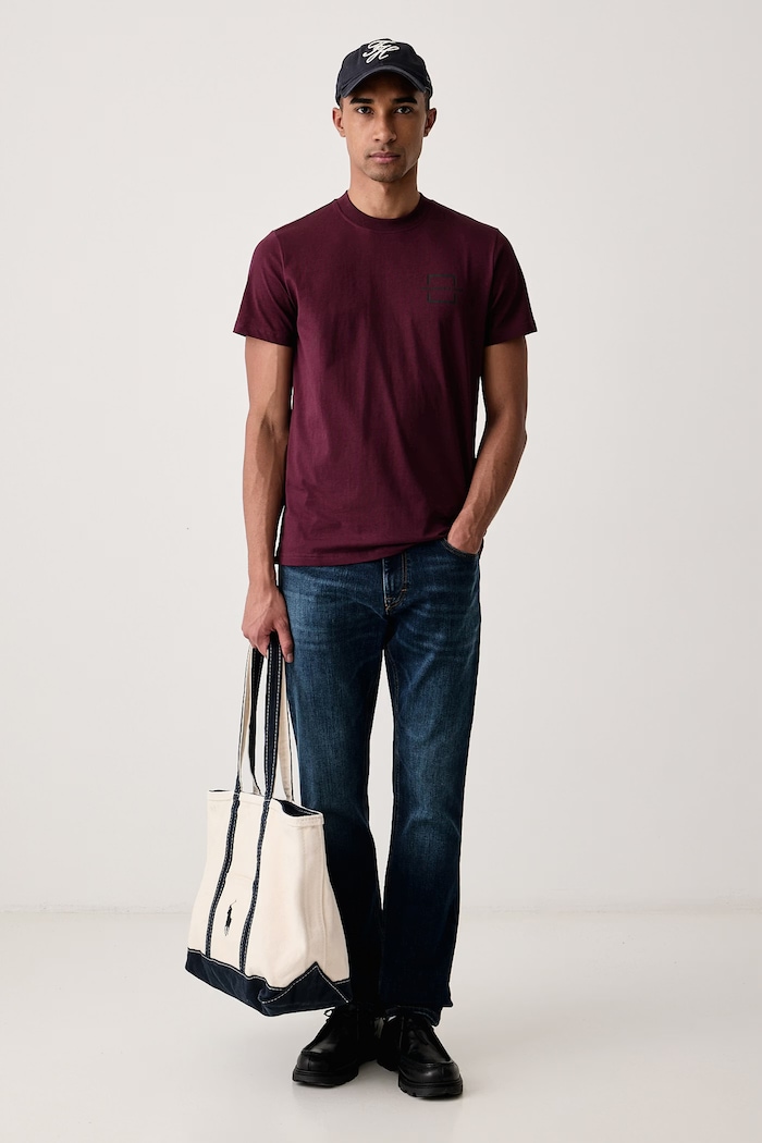 Karl Lagerfeld Jeans T-shirt męski bawełniany B4M17024 bordowy AW26