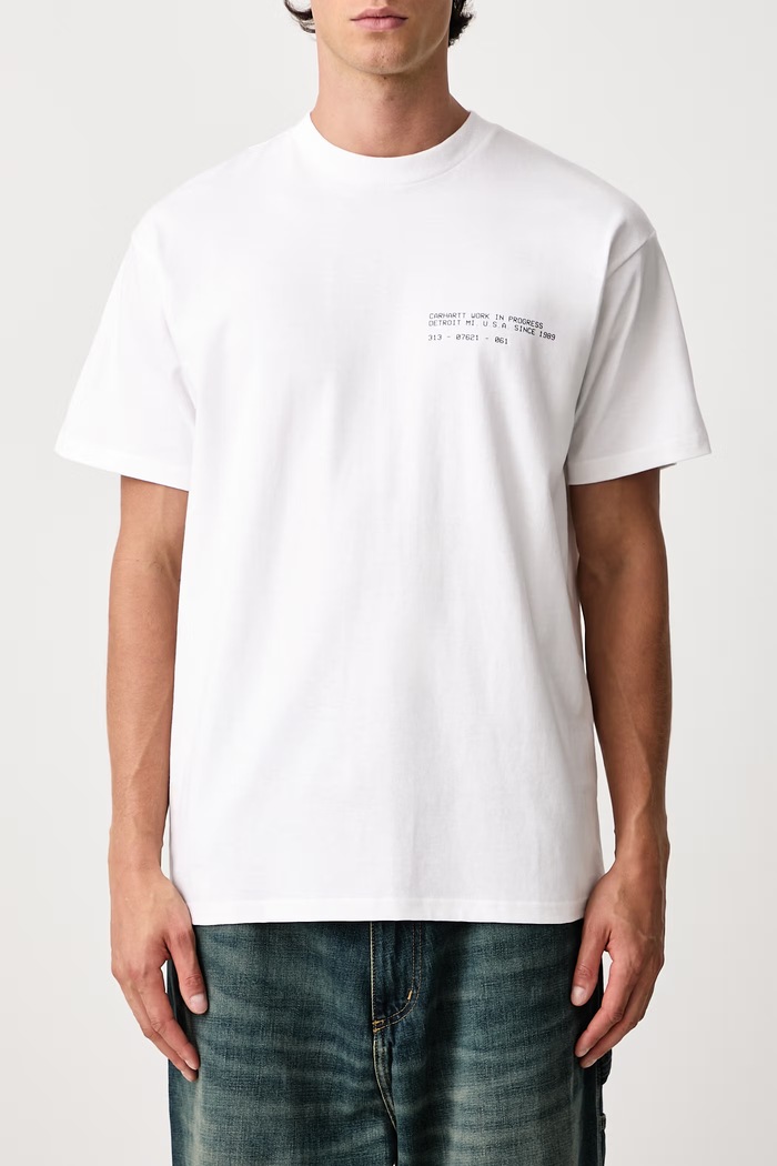 Feather Progress T-Shirt bawełniany męski Carhartt WIP biały I037227
