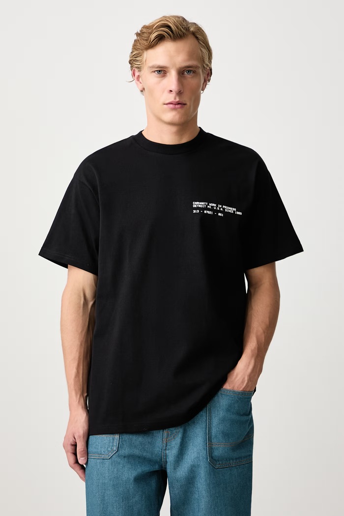 Дрехи Carhartt WIP Feather Progress T-Shirt тениска от памук мъжка I037227 черен