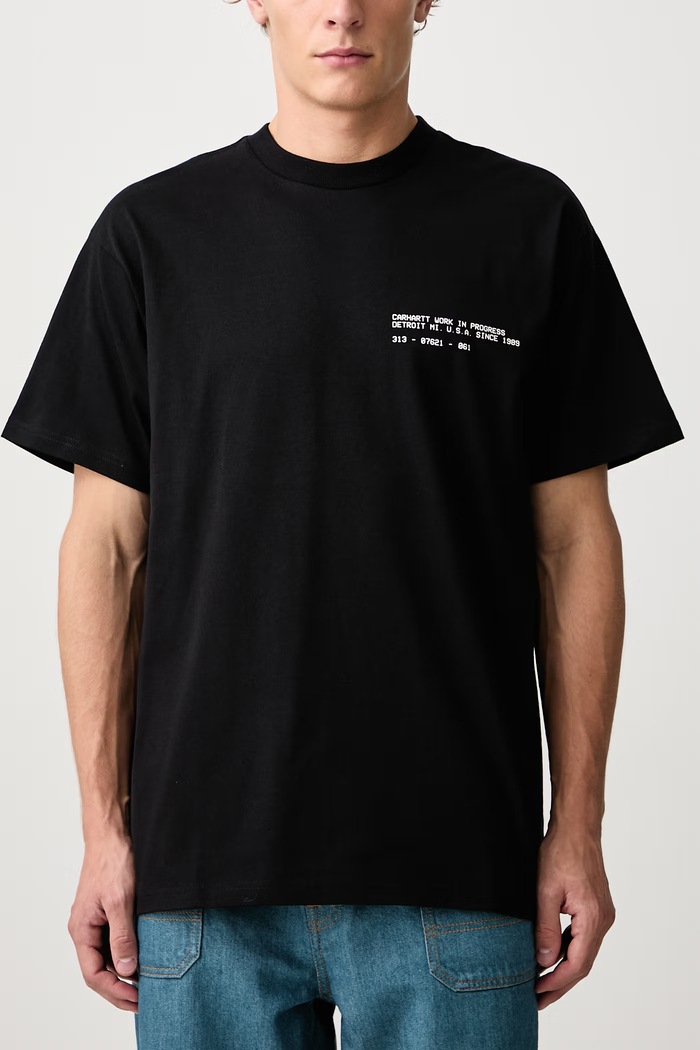 Feather Progress T-Shirt тениска от памук мъжка Carhartt WIP черен I037227