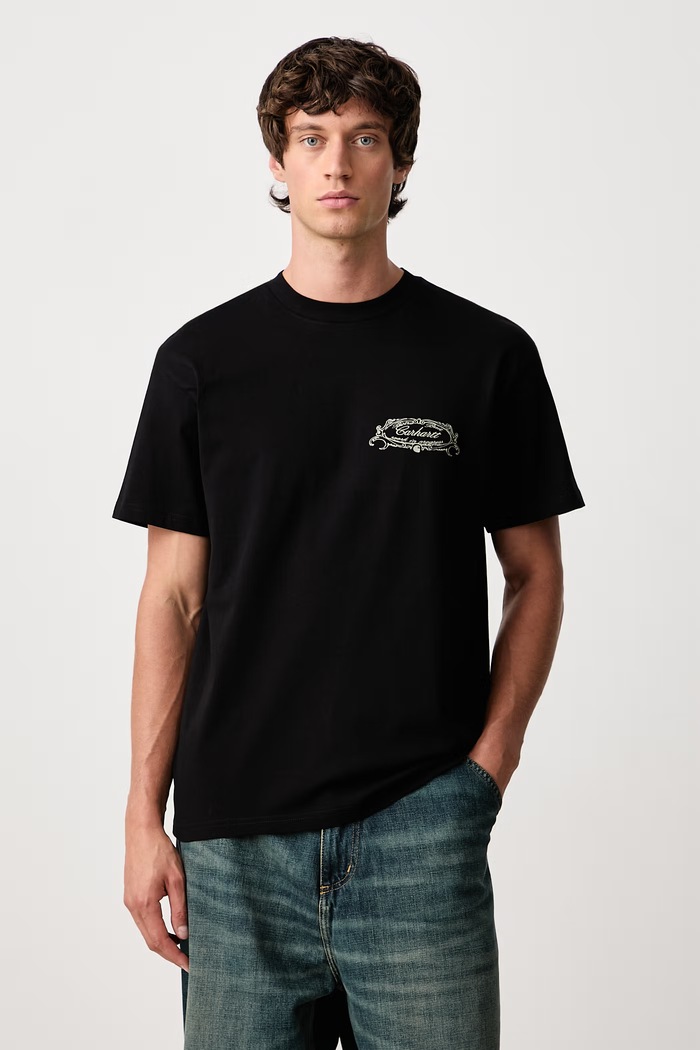 Odzież Carhartt WIP Chez WIP T-Shirt bawełniany męski I037260 czarny