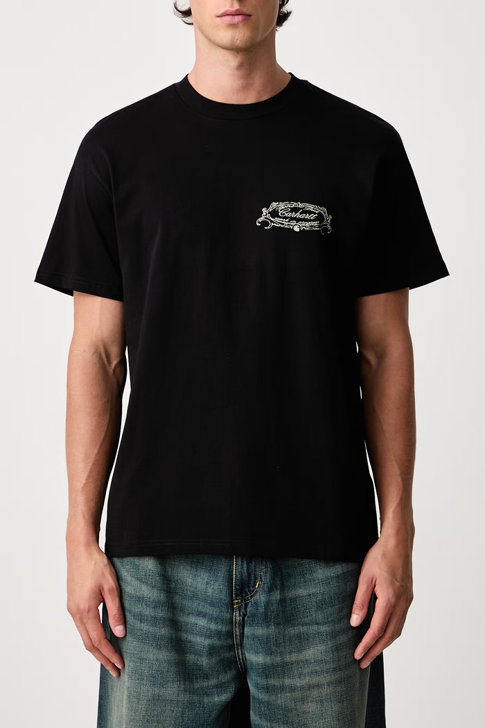 Chez WIP T-Shirt bawełniany męski Carhartt WIP czarny I037260