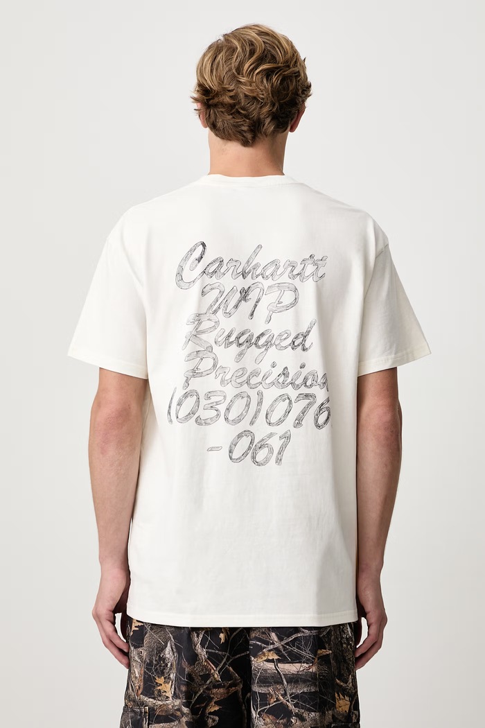 Carhartt WIP Hatching Script T-Shirt bawełniany męski beżowy I037258