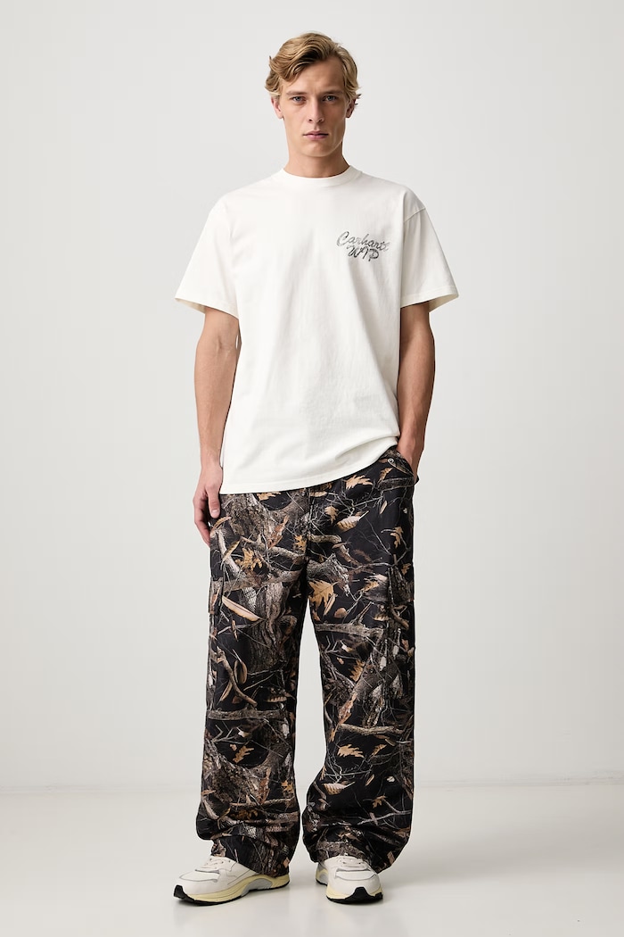 Carhartt WIP Hatching Script T-Shirt bawełniany męski I037258 beżowy AW26