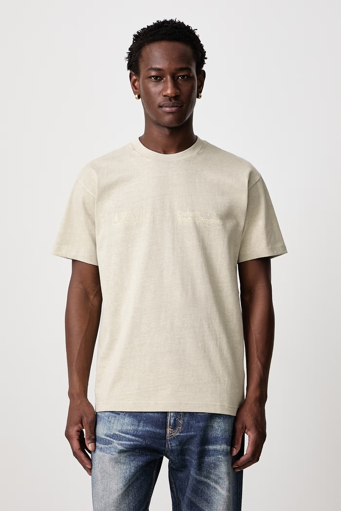 Carhartt WIP Boxed T-Shirt T-shirt bawełniany męski beżowy I037256