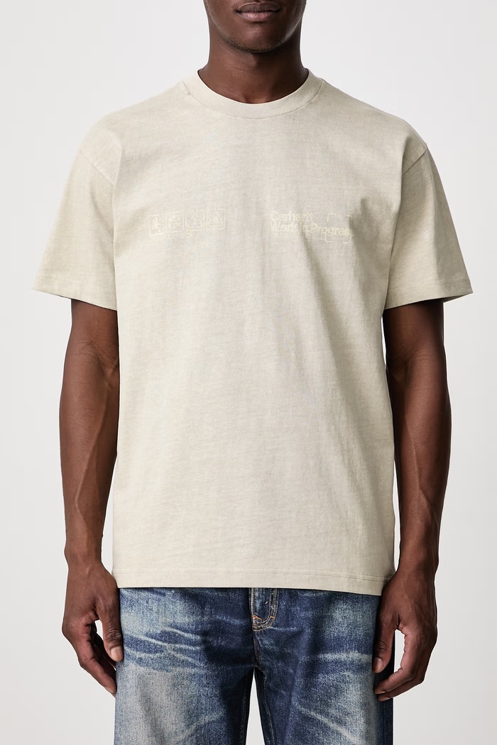 Boxed T-Shirt T-shirt bawełniany męski Carhartt WIP beżowy I037256