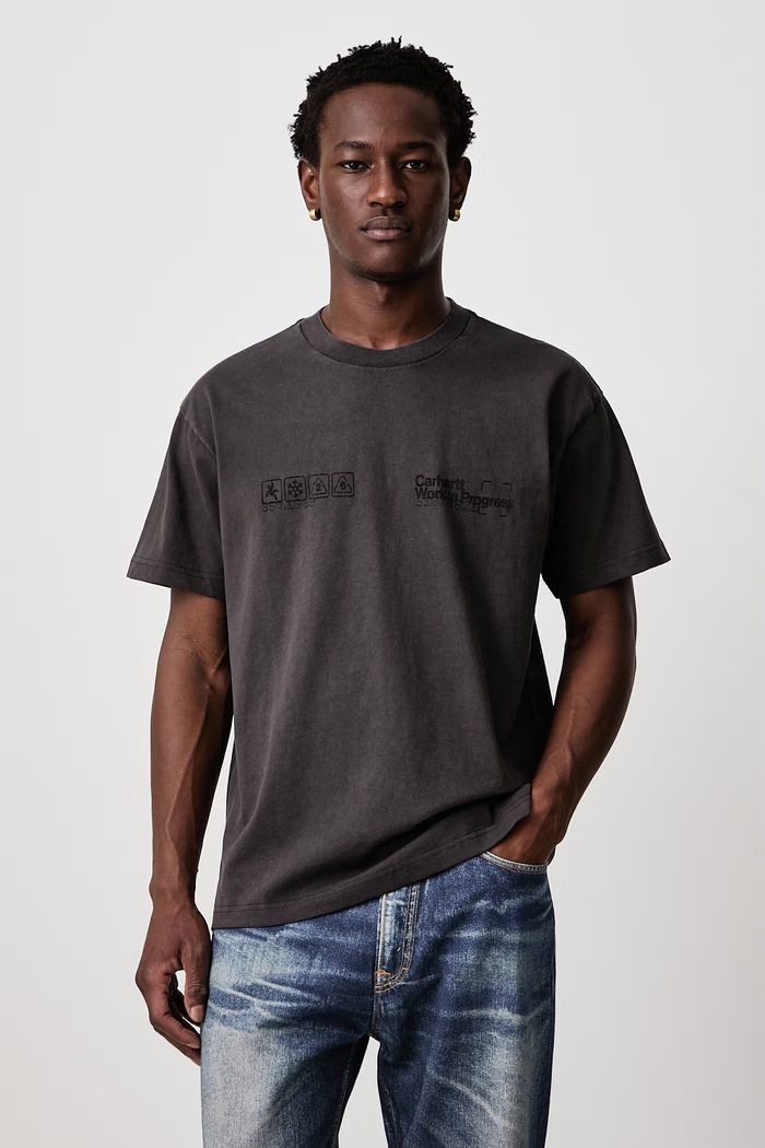 Carhartt WIP Boxed T-Shirt T-shirt bawełniany męski brązowy I037256