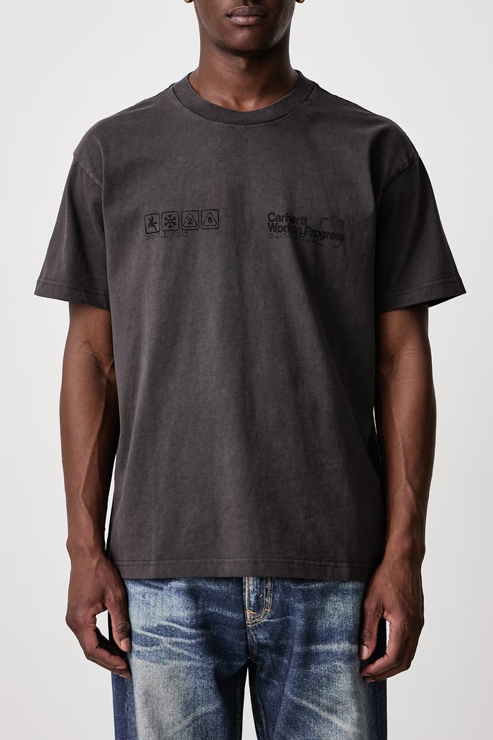 Boxed T-Shirt T-shirt bawełniany męski Carhartt WIP brązowy I037256