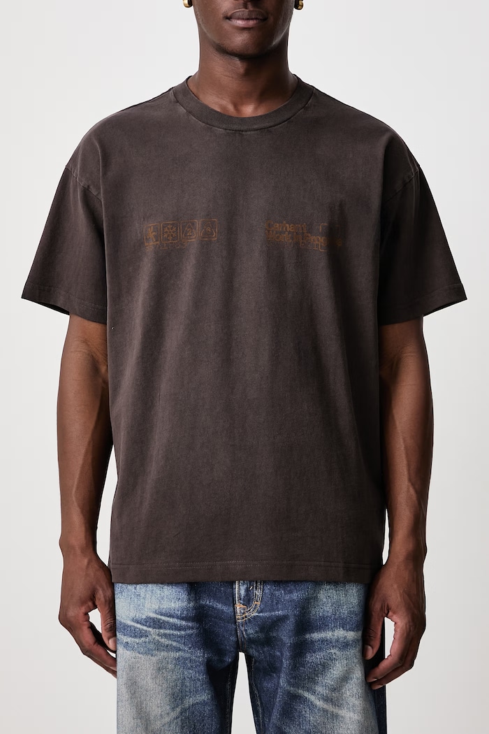 Boxed T-Shirt T-shirt bawełniany męski Carhartt WIP brązowy I037256