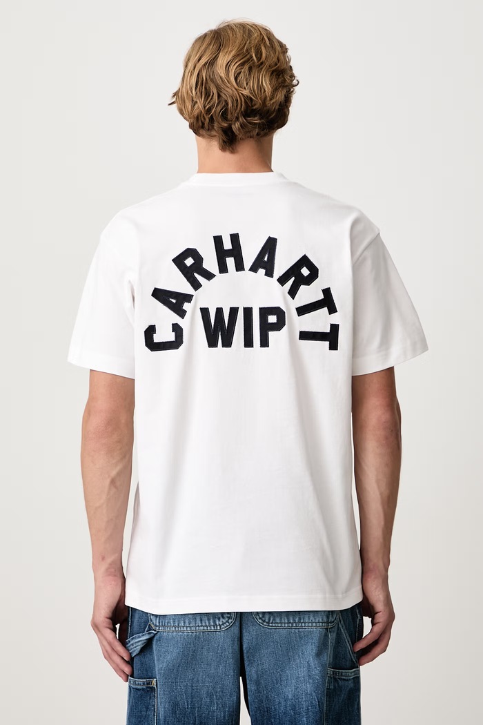 Carhartt WIP Arch Script T-Shirt bawełniany męski biały I037255