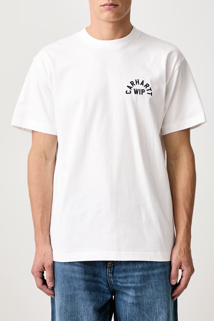 Arch Script T-Shirt bawełniany męski Carhartt WIP biały I037255