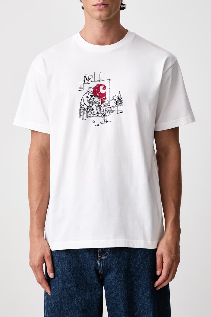 Old Painter T-Shirt bawełniany męski Carhartt WIP biały I037248