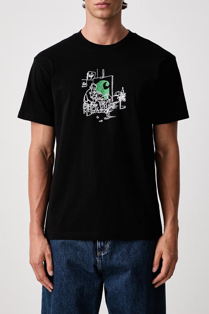 Old Painter T-Shirt bawełniany męski Carhartt WIP czarny I037248