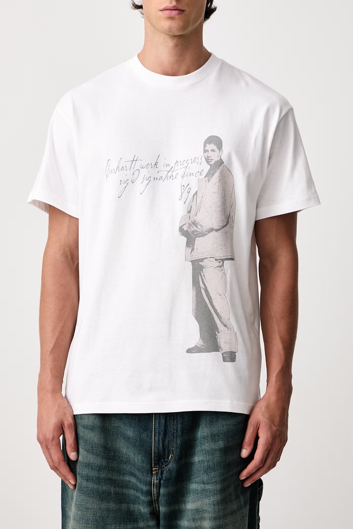 Archive '95 T-Shirt bawełniany męski Carhartt WIP biały I037236