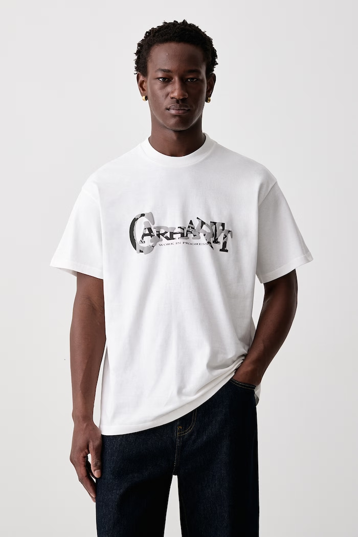 Carhartt WIP Chinsel Script T-Shirt bawełniany męski biały I037223