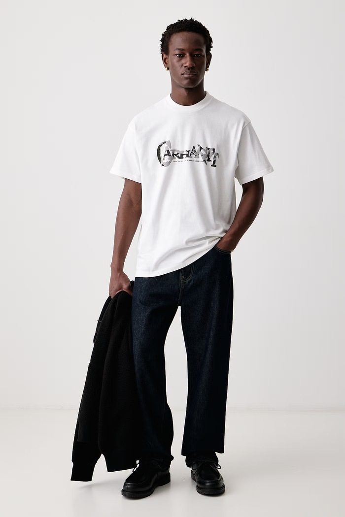 Carhartt WIP Chinsel Script T-Shirt bawełniany męski I037223 biały AW26