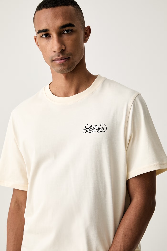 Les Deux T-shirt męski bawełniany Orchard beżowy 1002488